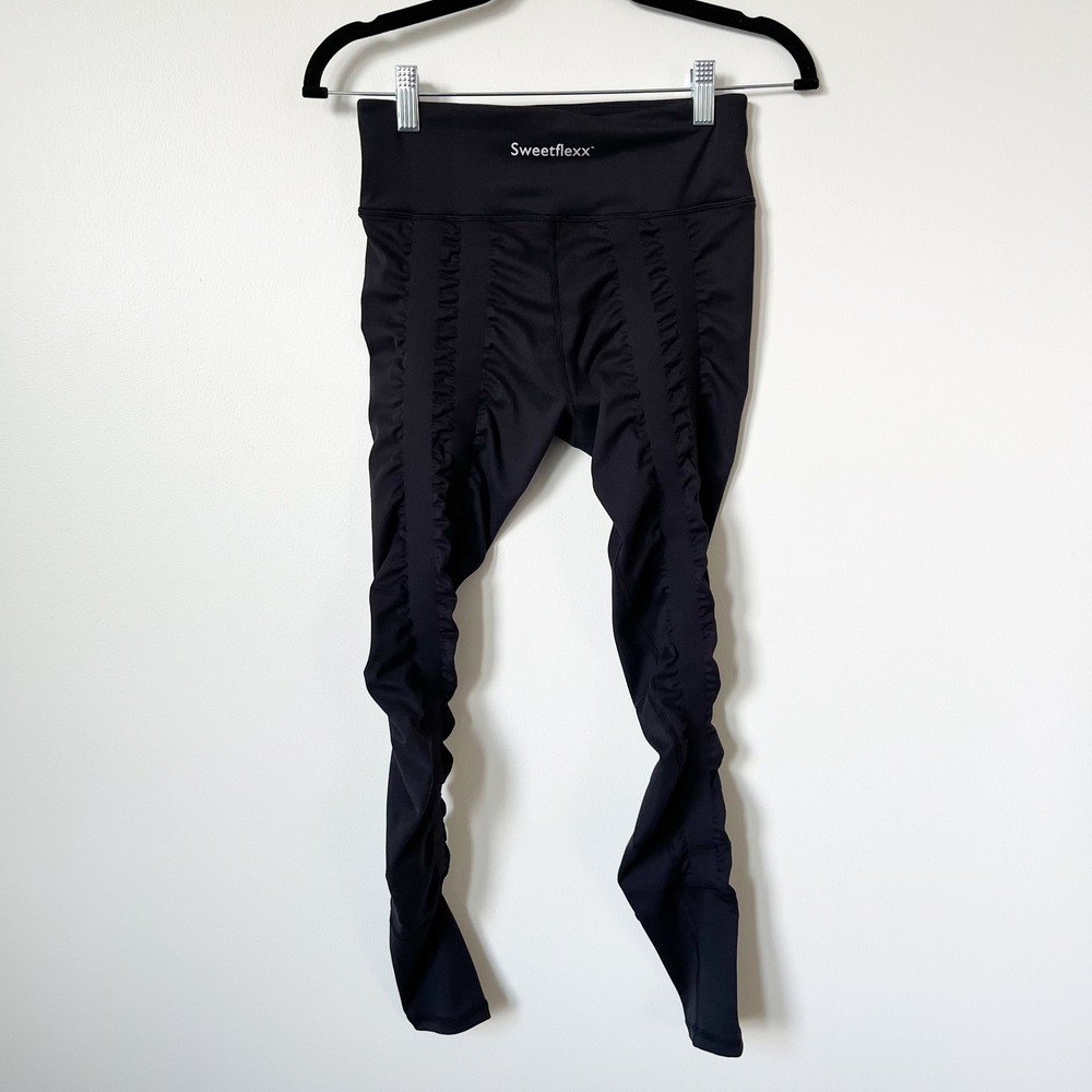 NEW Sweetflexx High Waist Full Length Black Resistance Leggings Womens 6